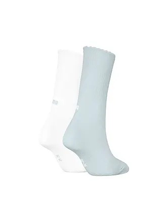 PUMA | Calzini casual da donna con bordo smerlato, confezione da 2 | hellblau